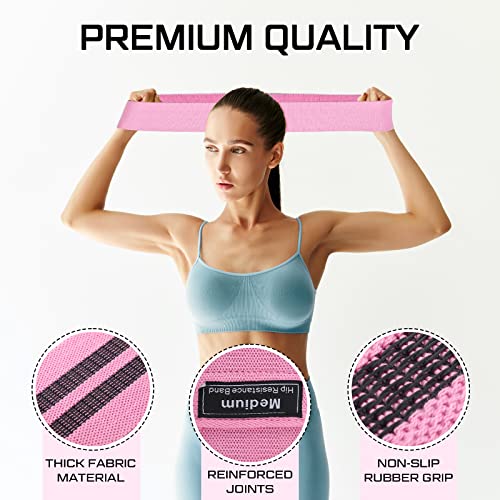 24 Pcs Fabric Resistance Bands for Working Out Strength Exercise Bands for Women Men Resistance Loop for Legs and Butt, Yoga, Pilates, Rehab, Fitness and Home - color: Pink, style: Medium Resistance