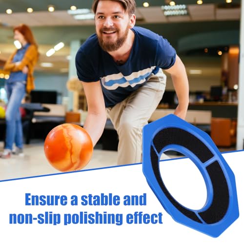 2pcs Universal Bowling Ball Sanding Pad Holder, Bowling Abrasive Pad Holder Precision Surface Maintenance Tool for Consistent Ball Reaction & Performance (Blue)