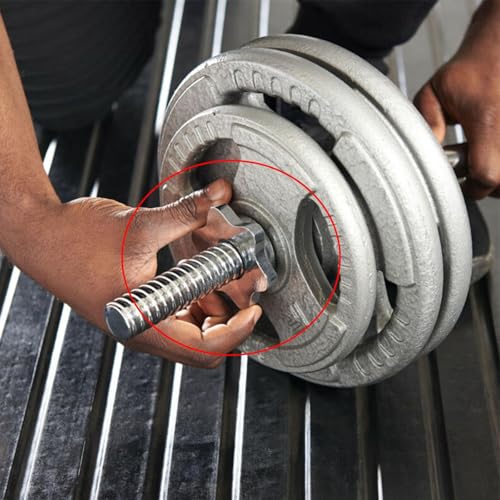 SagaSave 25mm 2Pcs Dumbbell Hex Nut, Dumbbell Barbell Spin-Lock Collars Screw Clamps, 1 Inch Standard Barbell Screw Collar for Dumbell Weight Lifting Fitness Training