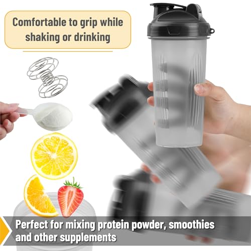 Mr. Pen- Shaker Bottles for Protein Mixes, 28 oz | Leak Proof Shaker Cups with Stainless Steel Wire Whisk Ball for Protein Shakes and Pre Workout, Fathers Day Gift - color: Clear 1