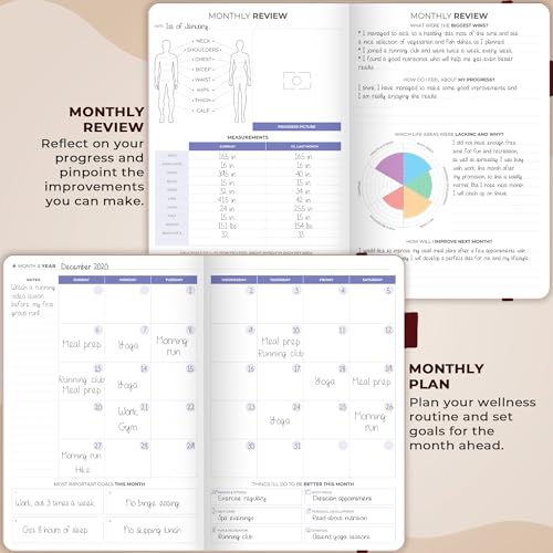 Clever Fox Fitness & Food Journal, Workout Planner, 5.8"x8.3" Rose Gold | Lasts 3 months, undated hardcover exercise & weight loss journal for women, gym, diet, meal tracker, calorie counter book - color: Rose Gold, size: A5 (5.8'' x 8.3'')