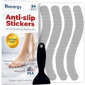 Anti-Slip Shower Stickers - Help Reduce Slipping in Bathtub & Shower, Gray Non-Slip Bath Strips, Strong Adhesive Bathtub Appliques Suitable for Homes with Kids, Adults & Seniors - 24 Pcs - Homergy - color: Calm Gray