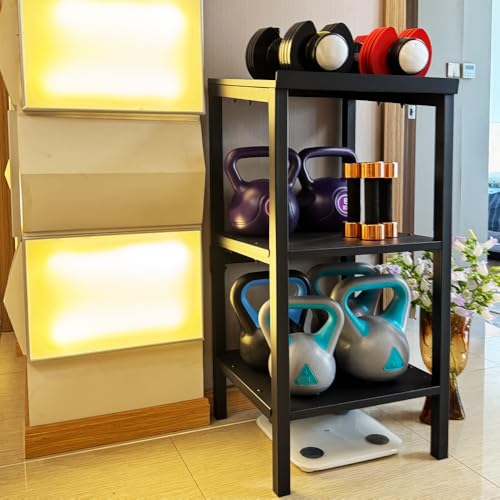 Commercial Heavy Duty Dumbbell/Kettlebell Rack Stand 500-800LBS | Heavy Duty One-Piece Welded Frame, Anti-Tip Non-Slip Base, Easy 6-Part 10-Min Assembly, Fitness Gear Storage for Garage - style: Three- layered-Adjustable Dumbbell Rack