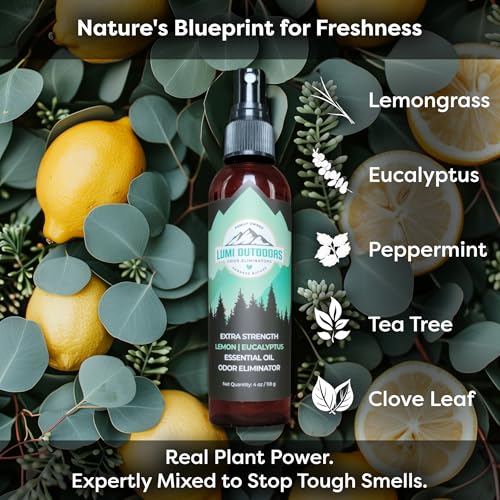 Lumi Outdoors Natural Shoe Deodorizer Spray and Foot Powder Bundle - Lemon Eucalyptus and Foot Powder - style: 2 Pack - Spray / Powder