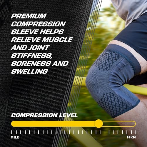 Futuro Premium Compression Knee Sleeve with Stabilizers, Removable Stabilizers, Advanced Customizable Compression Sleeve, for Mild Arthritis, Swelling, Soreness, Sprains, and Strains XLarge - size: X-Large