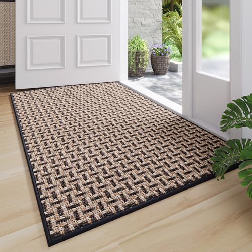 Indoor Door Mat Dirt 36x60 Resistant and Absorbent, Non-Slip Rubber Backing Floor Mats, Easy Clean Low-Profile Doormat for Entryway, Front Door, Inside Entrance Black - color: A- Black, size: 36"x60"