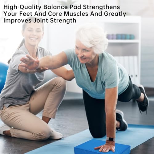 Exercise Balance Pad，High-Density Balance Foam Mat for Physical Therapy Equipment & Strength Stability Training, Slip Resistant TPE Mat for Yoga, Pilates, Meditation,Chair Cushion - color: Blue-19.7" x 15.7" x 2.4"