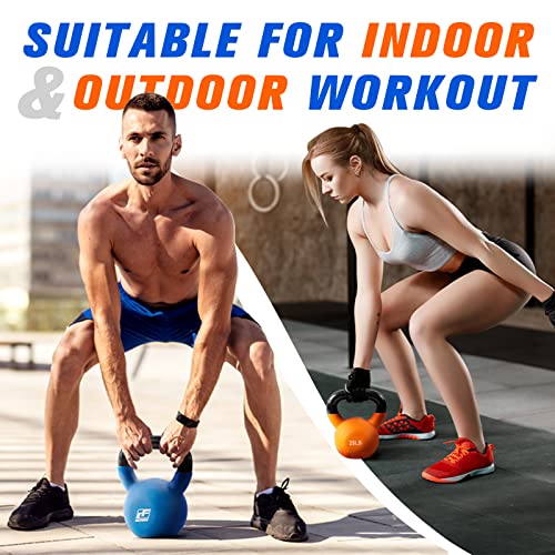 RitFit Neoprene Coated Kettlebell Weight Set, Solid Cast Iron - color: 50LB(Black）