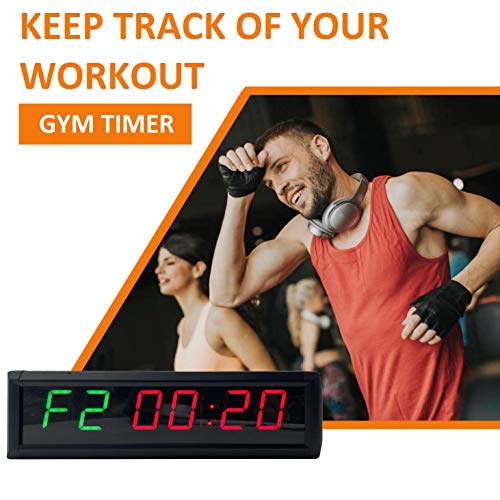 Workout Timer Wall Interval Clock Count Down/Up Stopwatch with Remote (1.8inch Green and Red) - color: 1.8inch Green and Red