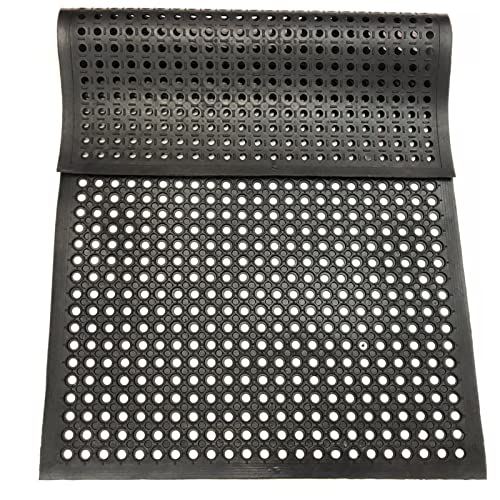 Uniboho Outdoor Rubber Floor Mats Anti Slip Restaurant Commercial Kitchen Rubber Drainage Mat 60 x 35 Heavy Duty Mat for Garage Garden Indoor Outside Industral Pool Entrance Bar Wet Area - size: 60x35 inches