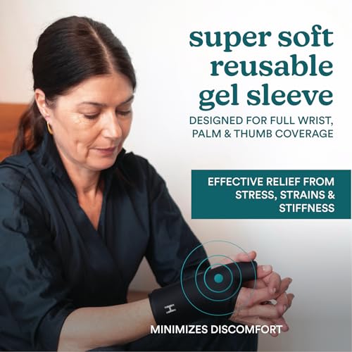 HoMedics Hot and Cold Relief Gel Hand Sleeve, Heat or Ice Therapy for Hand, Wrist, and Thumb, Soft-Touch Stretch Fabric, Contoured Hydrogel Design for Comfort and Relaxation - style: Hand