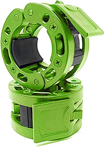 Clout Fitness Olympic Barbell Clamps Collars Quick Release Pair of Locking Weight Clips Fit 2 Inch Barbell for Weightlifting - color: Green, style: Classic Quick Release