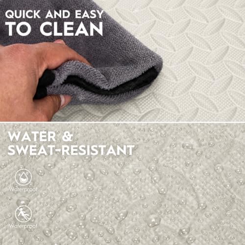 18pcs Puzzle Exercise Mat, 12.6"x12.6"x0.4", 18sqft EVA Interlocking Foam Floor Tiles, Protective, Water-Resistant Flooring for Home Gym & Workout Equipment - color: Sage Gray Duo
