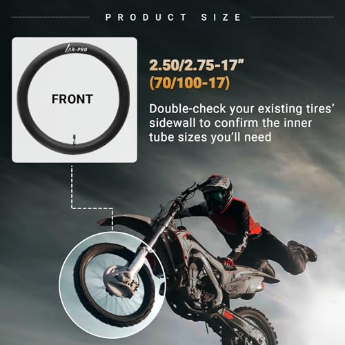(2-Pack) 2.50/2.75-17”（70/100-17） Motorcycle Inner Tubes - Compatible with Honda, Coolster, TaoTao, 110cc, 125cc, and 140cc, Dirt Bikes, Moped, and Scooters and More - size: 2.50/2.75-17 (70/100-17)