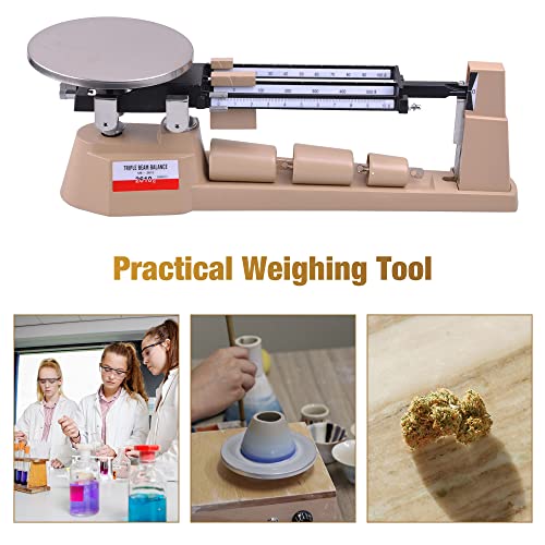 ZeHuoGe Triple Beam Mechanical Balance Scale 2610Gx0.1g Lab Analytical Weight Zero Adjustment Knob Built-in Magnetic Dampening Laboratories Classrooms