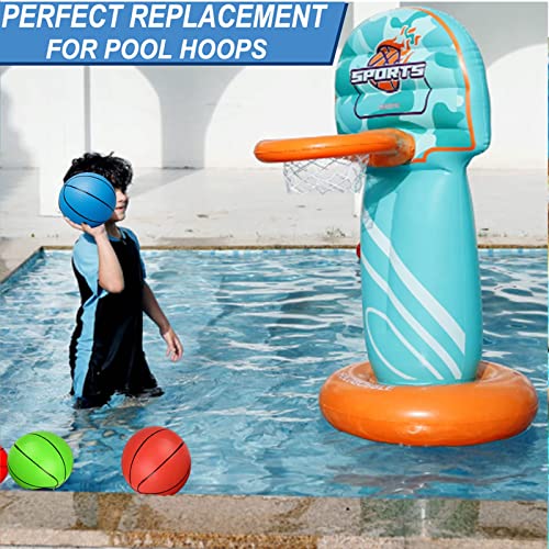 Mini Basketball for Mini Basketball Hoop, 6" Replacement Ball for Over The Door Hoop, Little PVC Basketballs for Kids Toddler, Beach Indoor Outdoor Pool Sport Game Gift, Blue 3 PCS - color: Blue