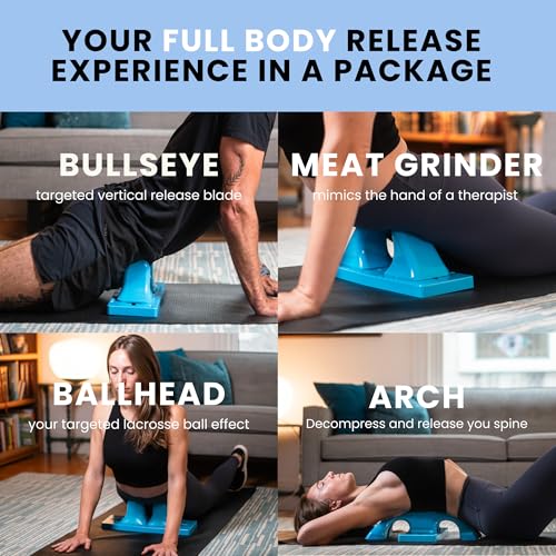 Thrival Relief Pro - Fully Adjustable Psoas, Back and Hip Flexor Muscle Release Tool with Thrival App for Targeted Routines, Deep Tissue, Trigger Point Massage (Blue) – Made in USA - color: Blue, size: Thrival Relief Pro