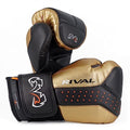 RIVAL Boxing RB10 Intelli-Shock Bag Gloves, Hook and Loop Closure - Ergonomic Fit, 1.25” of Closed Cell Foam for Intense Bag Use - color: Black/Gold, size: Large