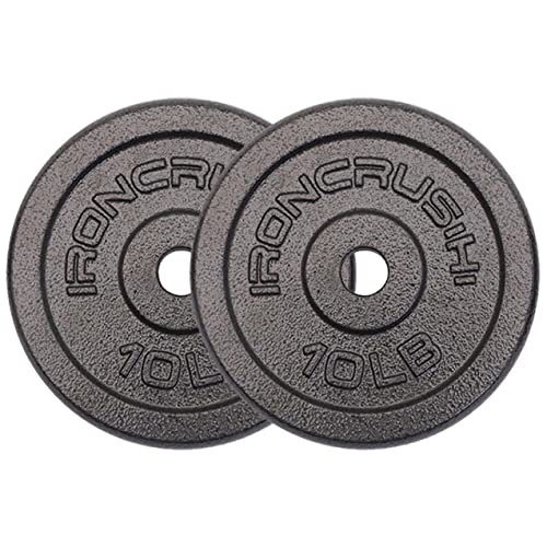 Standard 1 inch Cast Iron Weight plates - Superior Hammertone Finish, Wider Range 1.25-50 lbs Weights. Ideal for Dumbbell Handles, 1in Barbells, Adjustable Kettlebell Handles - Sold in Pairs - color: 10lb (Set of 2)