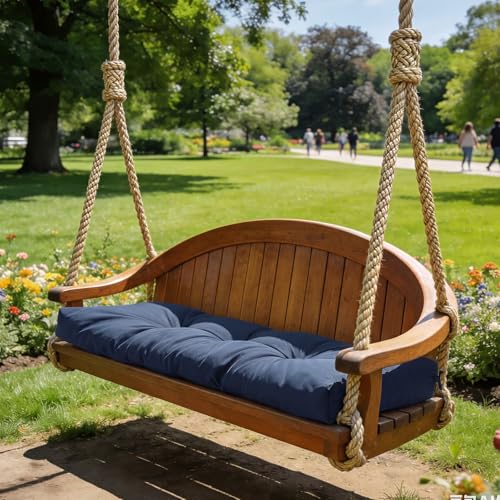 Tudomro Blue Waterproof Outdoor Bench Cushion 42x16x4 Inch Patio Furniture Cushion Mat for Outdoor/Indoor Extra Thick Lounge Bench Mat for Beach Lawn Garden - color: Blue