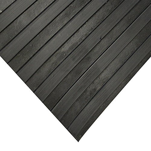 Rubber-Cal Wide-Rib Corrugated Rubber Floor Mat - 1/8 in. Thick x 3ft x 4ft Roll