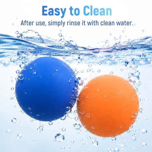 2 Pack Massage Lacrosse Balls for Myofascial Release,Yoga Deep Tissue Massage,Trigger Point Therapy and Foot Plantar Fasciitis,Muscle Soreness Massager Ball (Orange + Blue) - color: Orange + Blue