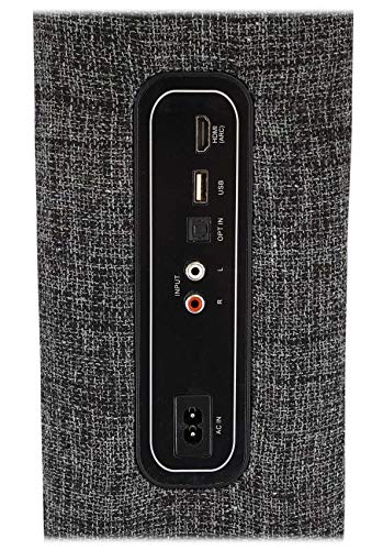 Rockville ONE-Tower Black Bluetooth Tower Speaker with HDMI/Optical/RCA | All-In-One System, USB Playback, 200W Peak, 60W RMS, Remote, Adjustable Bass/Treble, Class D Amp, Digital Display, Home Use - color: Black