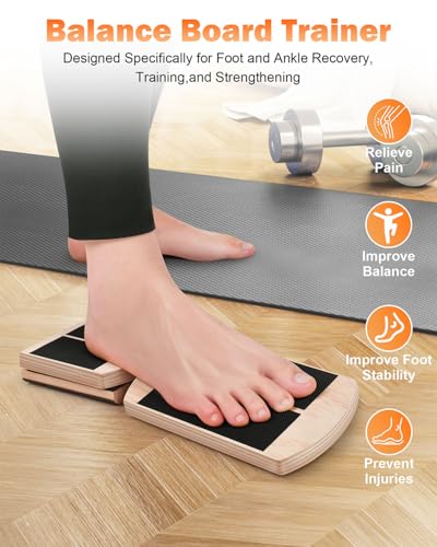 Ankle Strengthener & Single Leg Balance Board, Foot Strengthener for Plantar Fasciitis & Achilles Tendonitis, Physical Therapy, Sprain Recovery & Arch Support - color: nature