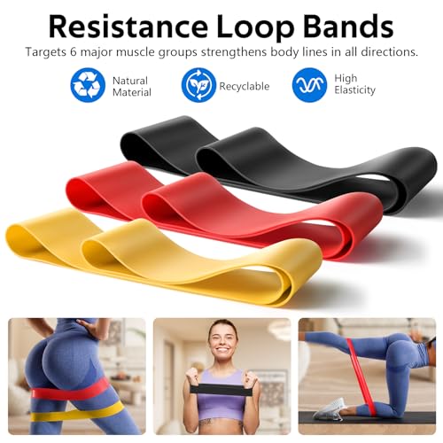 7 in1 Foam Roller Set for Deep Tissue Muscle Massager - High Density Back Roller, Muscle Roller Stick, Resistance Bands, Foot Massage Ball, Stretching Strap for Exercise, Whole Body Physical Therapy - color: Black