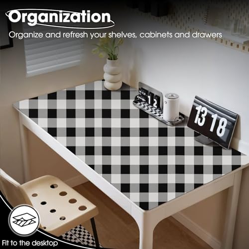 Drawer and Shelf Liner, Non-Slip Kitchen Cabinet Liners Non-Adhesive Thick Strong Grip Waterproof Washable Mats Protect Dresser Shelves Cupboard Bathroom Cabinets, Buffalo Plaid, 12 in X 10 FT - color: Buffalo Plaid, size: 11.8"W x 118"L