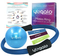 Pilates Ring and Ball Set with 3 Resistance Bands - Pilates Equipment for Home Workout - Magic Circle Pilates Ring 14 Inch to Tone, Sculpt and Strengthen - Fitness Ring for Yoga and Pilates - color: Blue