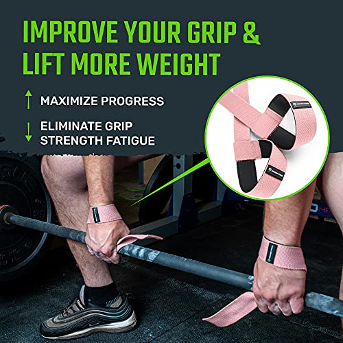 Gradient Fitness Lifting Straps | Wrist Straps for Weightlifting, Deadlift Straps, Lifting Straps for Weightlifting, Straps for Weight Lifting, Weight Lifting Straps for Men/Women, Gym Lifting Grips - color: Pink