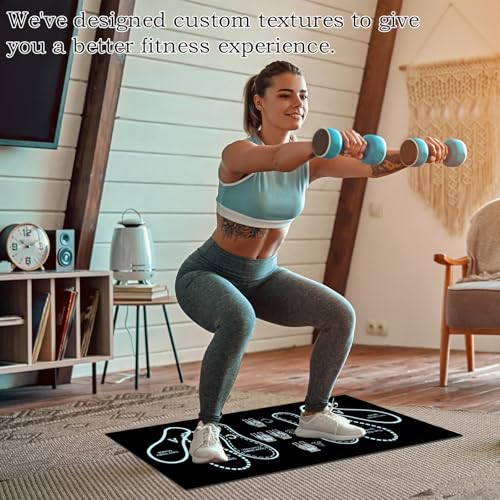 Anti-Slip Squat Mat, Squat Mat with Foot Position Sports Accessories for Home Workout, Anti-Slip & Shock-Absorbing Scientific Design Suitable for Home & Gym Use - color: Blue
