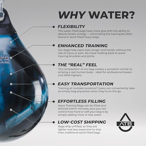 Aqua Training Bag 15" 75 Pound Heavy Punching Bag - color: Fireball Orange