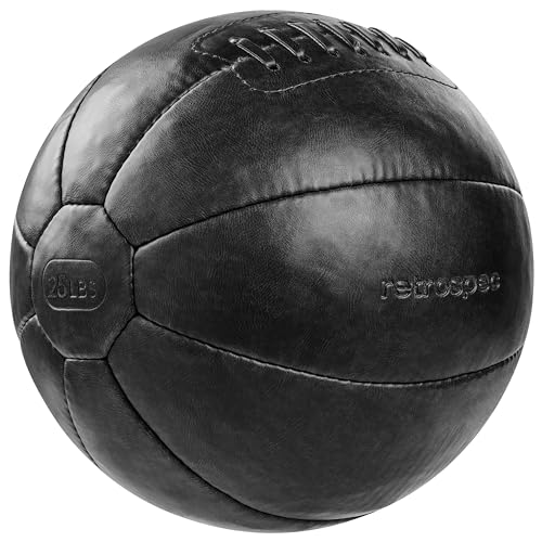 Core Weighted Medicine Ball 4, 6, 8, 10, 12, 14, 16, 20, 25, 30 lbs, Soft Touch Vegan Leather with Sturdy Grip for Strength Training, Recovery, Balance Exercises and Other Full-Body Workouts - color: Black, style: 25 lbs