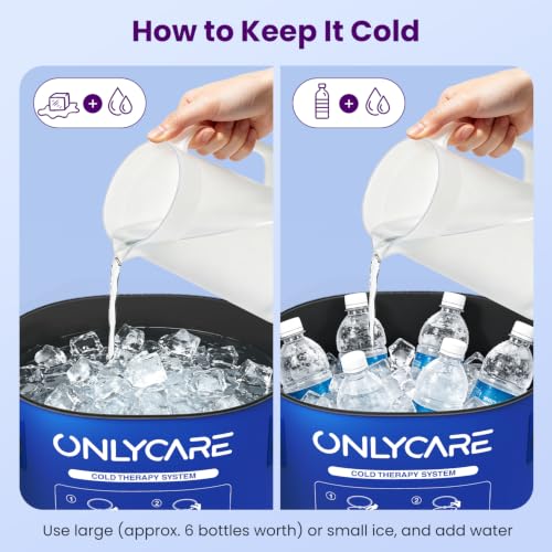 ONLYCARE Cold Therapy Machine, Ice Machine for Knee After Surgery,Dark Blue | Portable Machine with Quiet Pump, Large Cold Pad for Ankle, Arm Joints, Sports Injuries, Cryotherapy Pain Relief - color: Dark Blue