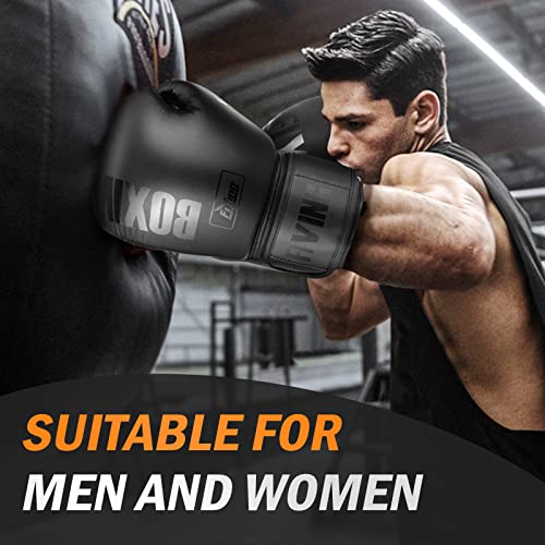 Boxing Gloves for Men&Women,Training,MMA,Sparring,Muay Thai,8oz-16oz - color: Black, size: 16oz