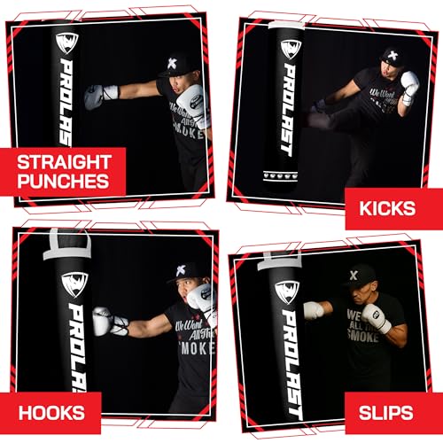 Heavy Punching Kicking Bag for Adults, Boxing, MMA, Martial Arts, Muay Thai, Strength Training Equipment, Filled/Unfilled, 6ft, 150 lbs, Special Edition Logo - color: Black / White, size: Filled