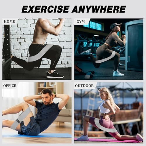 24 Pcs Fabric Resistance Bands for Working Out Strength Exercise Bands for Women Men Resistance Loop for Legs and Butt, Yoga, Pilates, Rehab, Fitness and Home - color: Gray, style: Medium Resistance