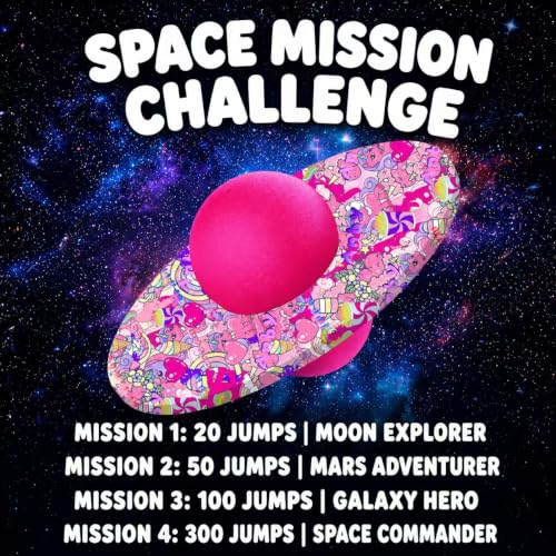 Pogo Ball for Kids & Adults Up to 200 lbs, Balance Toy for Indoor Outdoor | Balance Coordination Bounce Board Pop Ball Cool Fun Challenge Indoor Outdoor Toys Pogo Jumper Birthday Gifts for Boys Girls - color: pink