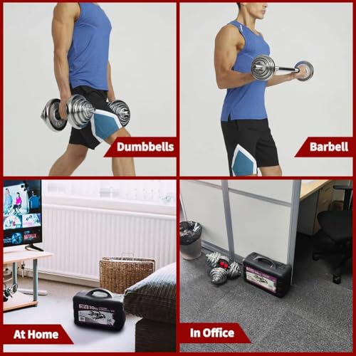 Adjustable Dumbbell Set 44lb/66lb/110lb Home Weight Lifting Professional Dumbbell for Body Workout Home Gym with Carrying Bag Silver - size: 44 lbs