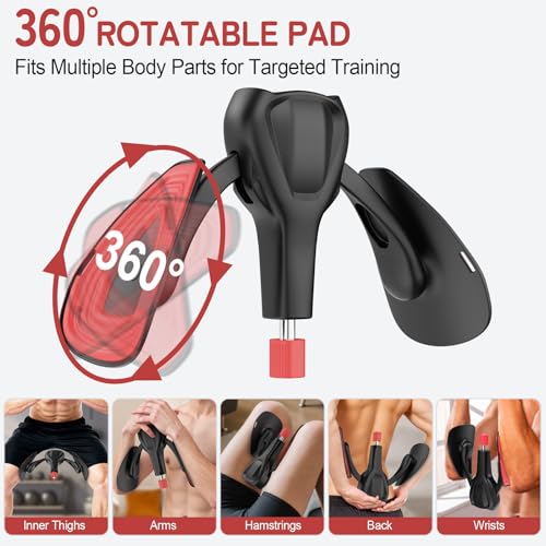 Pelvic Floor Exercise Devices 77 lb Adjustable Kegel Inner Thigh Exerciser and Hip Trainer Workout Equipment for Home Postpartum Recovery Women Men, with Band - color: Black