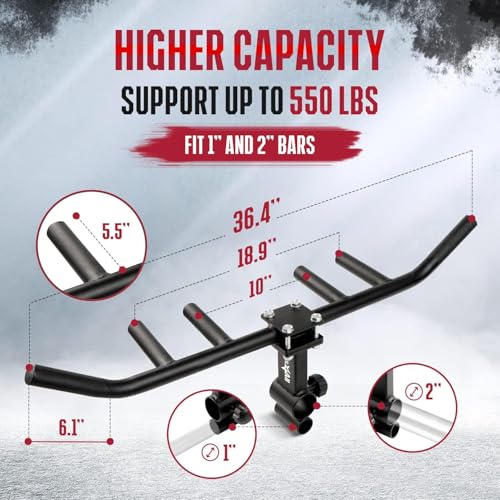 Yes4All Exercise Machine Adjustable T Bar Row Attachment, D Row Handle/Landmine Handle Attachment with Textured Rubber Handles - color: J. Black - Multigrip Rowing Handle