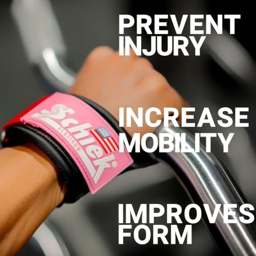 Schiek Sports Model 1907 Platinum Edition Ultimate Grips - 3 in 1 Weight Lifting Straps Wrist Wraps and Grip Pads - color: Pink, size: Small