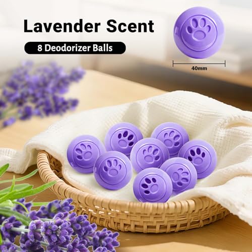 STRN Sneaker Deodorizer Balls 8 Packs Lavender Scent Shoe Odor Elimination, Scented plastic ball, Long-lasting Freshness Shoe Deodorizer for Sneakers Gym, Bags, Cars and Small Spaces