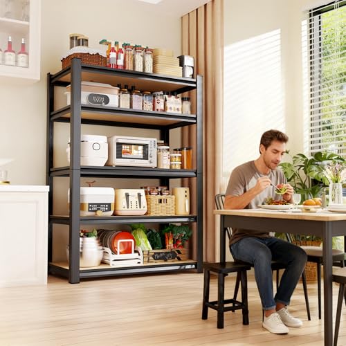 71"H-32"W-14"DGarage Shelving-5 Tier Garage Storage Shelves,Adjustable Heavy Duty Metal Shelving Unit and Storage Large Rack,Utility Steel Shelf For Warehouse Industrial Pantry Basement Organizers - size: MDF/32"Wx14"Dx71"H