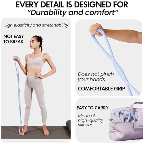 Figure 8 Resistance Band, Figure 8 Resistance Bands for Women Men,Resistance Band Figure for Working Out, Non-Slip Handles, Home Gym, Yoga & Physical Therapy - color: 25 LBS Blue