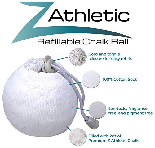 Z ATHLETIC Chalk & Bag Combo for Gymnastics, Climbing, and Weight Lifting (Refillable, Multiple Colors) - color: Dark Blue