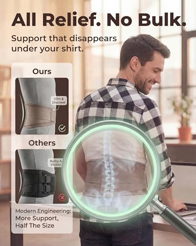 Sparthos Back Brace for Women & Men, Sciatica, Lower Back Pain - Taupe-LG - color: Desert Taupe, size: Large (Pack of 1)