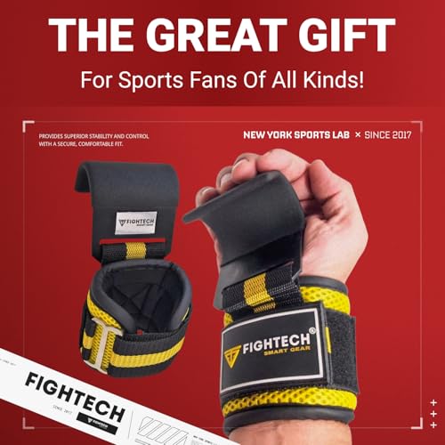 Premium Weight Lifting Hooks (Pair) - Heavy Duty Hand Grip and Wrist Straps Support - 9 mm Neoprene Padded for Deadlifts, Pull Ups, and Shrugs - Durable Workout Accessories for Men and Women - color: YELLOW
